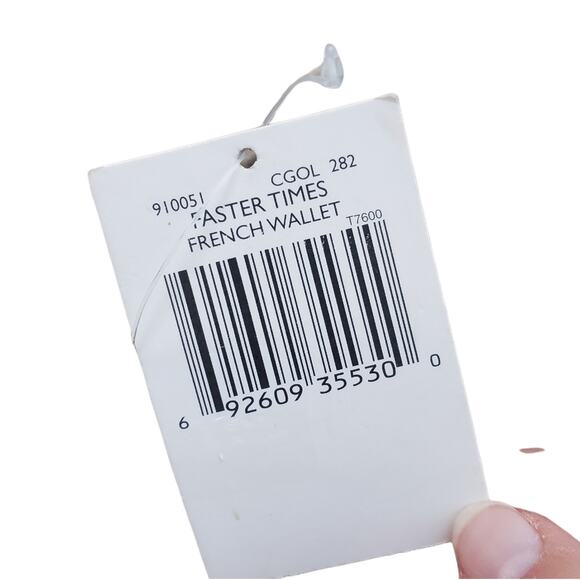 Tommy Hilfiger Faster Times French Wallet Logo Graphic NWT Tan - Picture 9 of 14